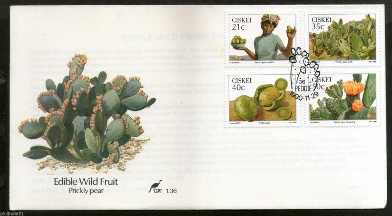 Ciskei 1990 Edible Wild Fruit Prickly Pear Flowers Cactus Sc 159-62 FDC # 16272