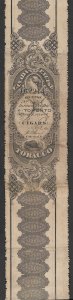 CANADA 1868 TORONTO Black QV & BEAVER EXcISE CIGAR TAX STRIP Used