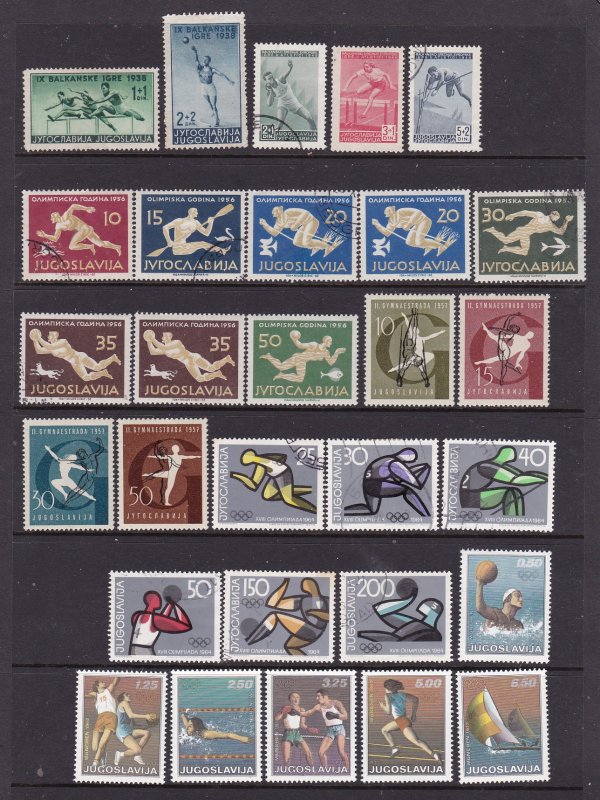 Yugoslavia a M or U lot with sports theme includes sets