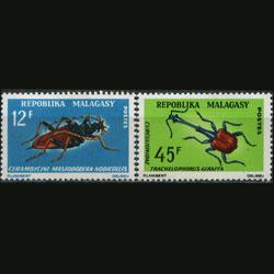 MALAGASY 1966 - Scott# 383-4 Insects 12-45f NH