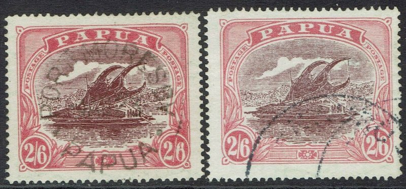 PAPUA 1916 LAKATOI 2/6 BOTH SHADES USED