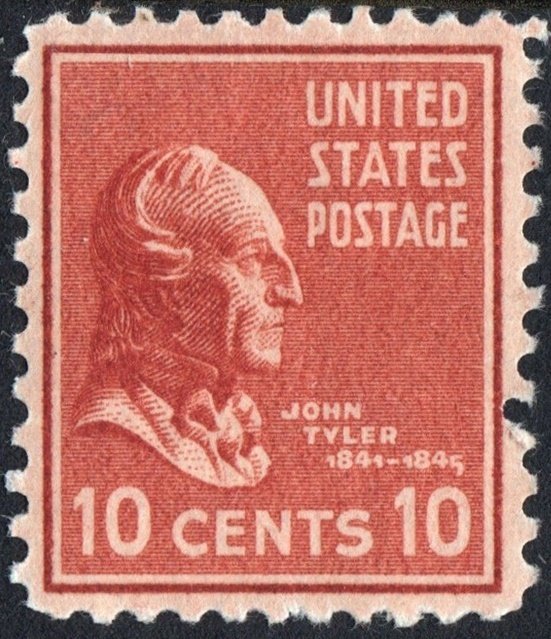 SC#815 10¢ John Tyler (1938) MLH
