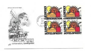 1723-24 Energy Conservation Development, ArtCraft block of 4 FDC