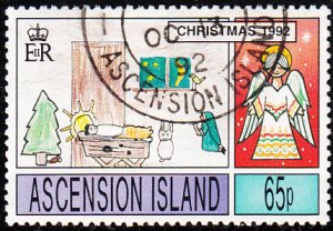 Ascension 1992 used Sc #552 65p Nativity scene, Angel Christmas