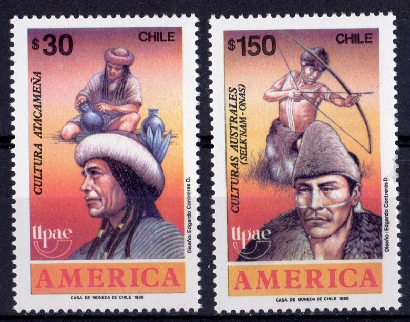 Chile 1989 Upae-America Natives Set (2) MNH Sc# 866-867