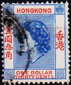 Hong Kong. 1954 $1.30 S.G.188 Fine Used