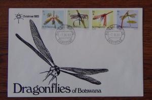 Botswana 1983 Christmas Dragonflies set on First Day Cover  