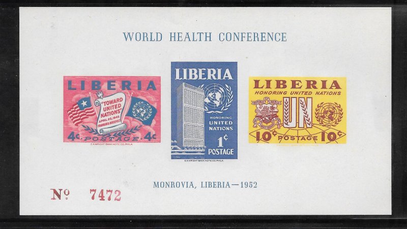 Liberia #340A MH United Nations Imperf Souvenir Sheet (12924)