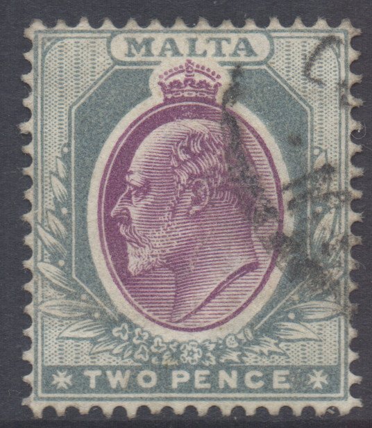 Malta Scott 23 - SG40, 1903 Edward VII 2d used