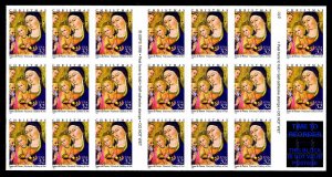 1997 Christmas Madonna Pietro Booklet Pane Of 20 32c Stamps, Sc# 3176, MNH, OG