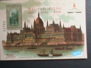 ​HUNGARY STAMP:1996 HOUSE OF PARLIAMENT 1100TH  ANNIVERSARY-IMPERF MNH S/S VF