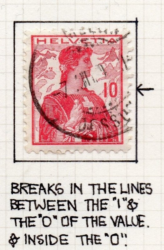 Switzerland 1909 SHADES Early Issue Fine Used 10c. NW-210227 