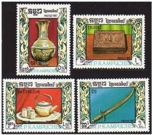 Cambodia 785-788,MNH.Michel 863-866. Silverware 1987.