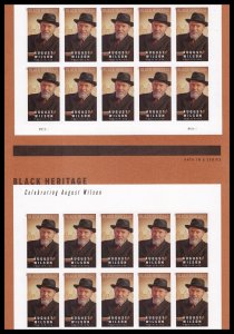 US 5555a Black Heritage August Wilson imperf NDC header gutter block 20 MNH 2021