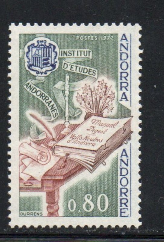 Andora (Fr) Sc 256 1977 Andorran Studies stamp mint NH