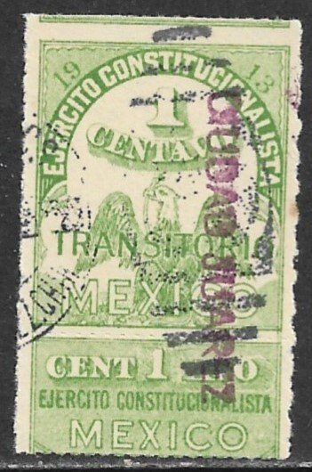 MEXICO CIVIL WAR 1913 1c Revenue with Talon CIUDAD JUAREZ RV19 Used