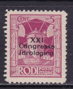 Rhodes Scott 29, 1930 5c Hydrological Congress, very fine, MNH Scott $160