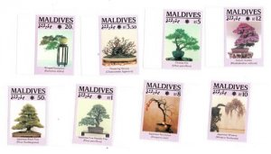 Maldives 1991 - Bonsai Trees - Set of 8 Stamps - Scott #1456-63 - MNH