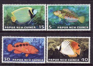 Papua New Guinea-Sc#442-5- id6-unused NH set-Fish-Marine Life-1976-