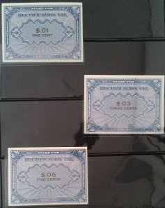 Scott #RZ1-RZ18 - Rectification Tax Stamps - NGAI - Set - 1946