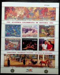 COLOMBIA Sc 1200 NH MINISHEET OF 2002 - ART - (CT5)