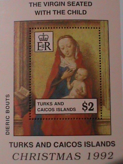 ​TURKS & CAIOS-1992-CHRISTMAS SHEET-VIRGIN & THE CHILD MINT S/S VERY FINE
