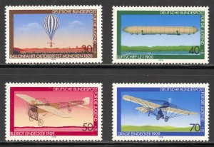 Germany Scott B549-B552 MNHOG - 1978 Early Airships Set - SCV $2.70