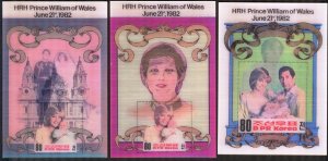 Korea 1982 Wedding of Princess Diana & Prince William 3 S/S 3D MNH