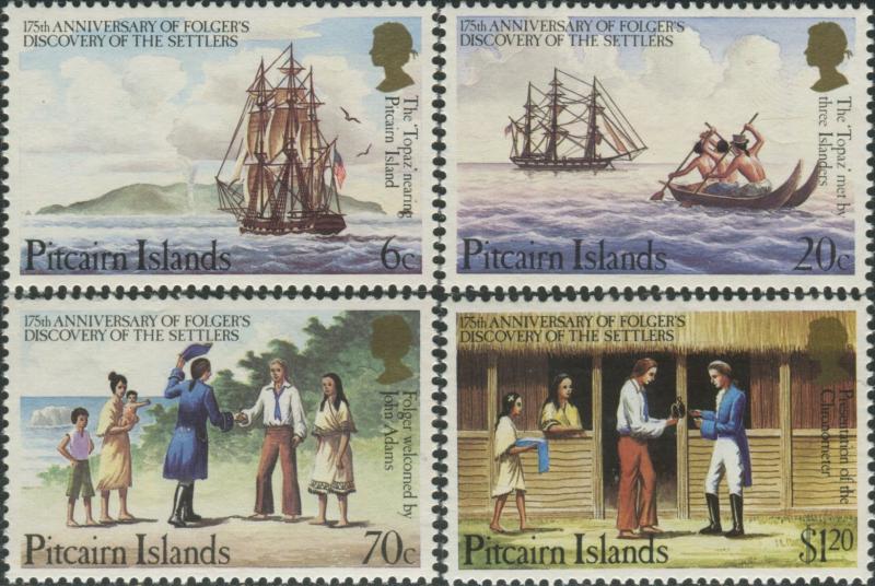 Pitcairn Islands 1983 SG238-241 Folger's Discovery of Settlers set MNH