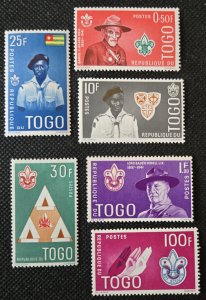 TOGO 1961 Scouts #401-406 MH SCV $3.60