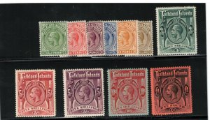 Falkland Islands #30 - #40 Very Fine Mint Lightly Hinged Set