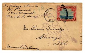 #9m C-11 Cover Hand Stamp 1928 Multi PM Return to Writer Unclaimed Chicago, Ill.