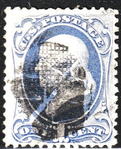 #134 US 1 CENT ULTRA FRANKLIN-W/GRILL-USED-N/G-FINE-V/F