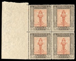 Italian Colonies, Libya #24 Cat$840+, 1921 15c black brown and brown orange, ...