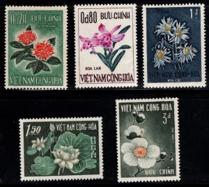 South Vietnam Scott 261-265 MNH** Flower set