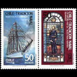 CHILE 1988 - Scott# 786a Navy Tradition Set of 2 NH
