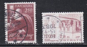 Denmark # 747-748, Poet & Painting, Used, 1/2 Cat.