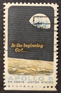 US #1371 Used F/VF 8c Apollo 8 - NASA Earth Over Moon 1969 [G2.3.3]