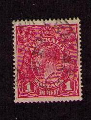 AUSTRALIA Sc# 21 USED FVF King George V  WMK 9 & DIE 1