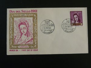 religious paintings Virgin Buena Leche stamp day 1961 FDC Spain 93691