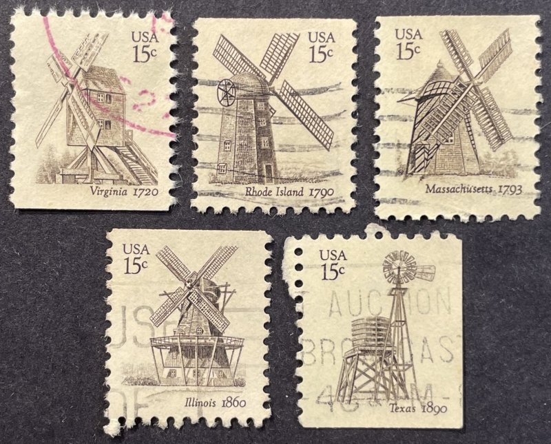 US #1738-1742 Used F/VF 15c Windmills (Full Set) 1980 [R981]