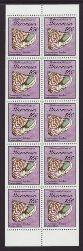 Micronesia 85a Seashells Booklet Pane MNH VF