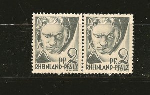 Germany SC#6N1 Rheinland Beethoven Pair Mint No Gum