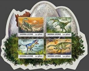 Sierra Leone - 2017 Dinosaurs - 4 Stamp Sheet - SRL17720a