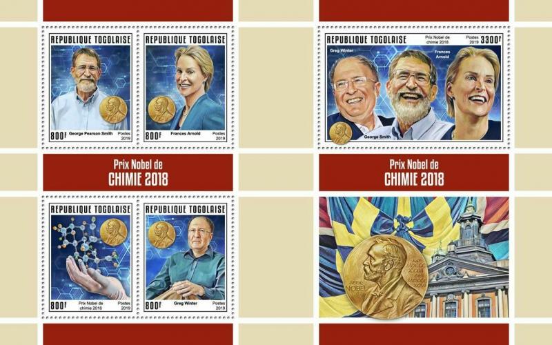 Z08 IMPERF TG190149ab TOGO 2019 Nobel Prize in Chemistry MNH ** Postfrisch