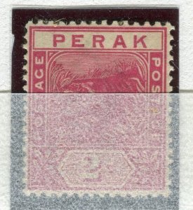 MALAYA PERAK; 1892 early classic Tiger issue Mint unused 2c. value