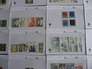 Sweden MNH stamps 1958 to 2007 era assembled in sales cards possible mixed cond