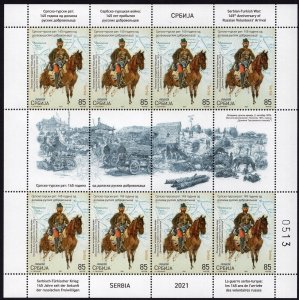 1675 - SERBIA 2021 -Serbian-Turkish War-The Russian Volunteers Arrival-MNH Sheet