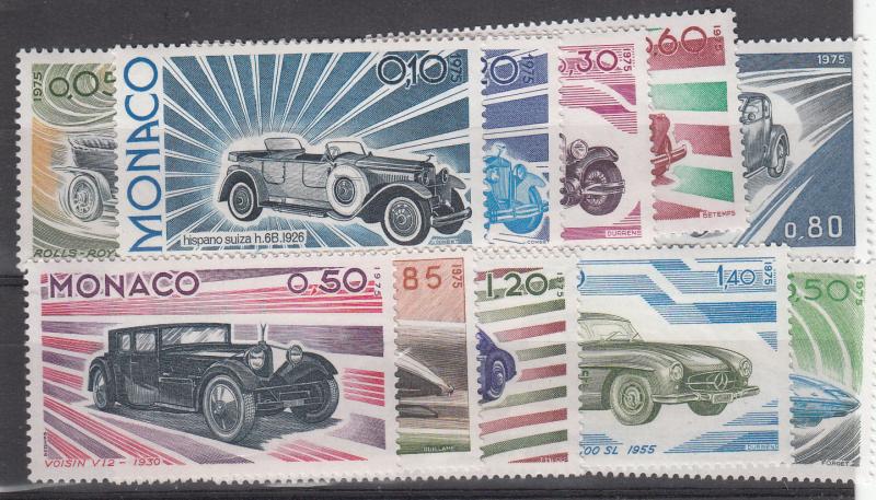 Monaco  1975   Set of 11 Mint