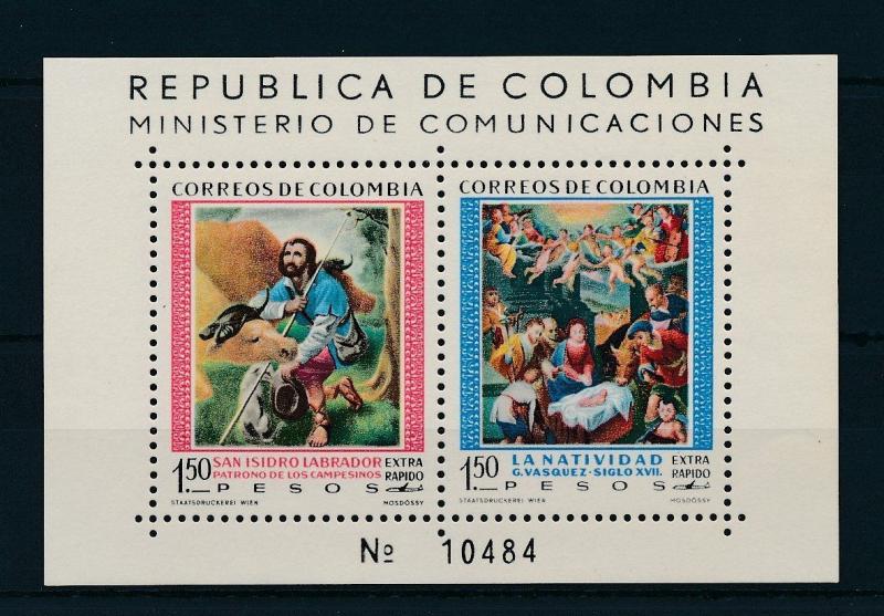 [19775] Colombia 1960 Santa Isadora Souvenir Sheet MNH